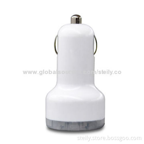 Hot-selling High-quality Colorful Dual USB In-car Charger for iPhone/iPod/iPad/Mobile Phones